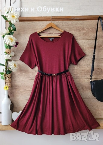 Спортно елегантна рокля бордо , снимка 5 - Рокли - 54153949