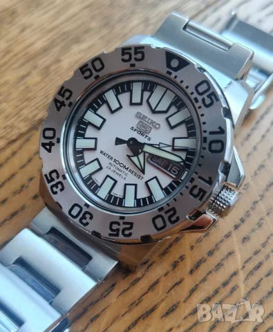 Рядък Seiko 5 Sports automatic "Baby Monster" SNZF45, отличен, бартер, снимка 2 - Мъжки - 55674934