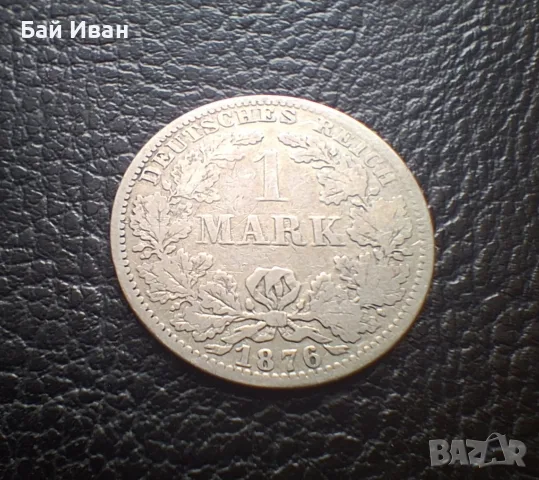 Стара сребърна монета 1 марка 1876 г. буква А - Германска империя -доста стара !, снимка 7 - Нумизматика и бонистика - 55306626
