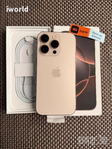100% Battery 🔋  iPhone 16 Pro Лизинг от 30€/мес Desert Titanium❗️128GB НОВ❗️, снимка 4 - Apple iPhone - 53984794