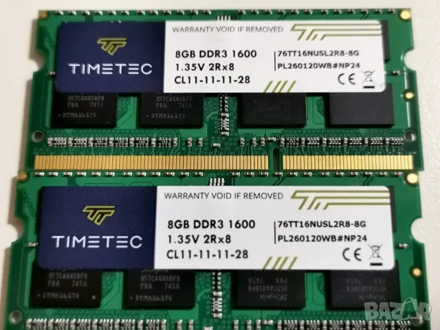 RAM SОDIMM памет Timetec 16Gb (2x 8Gb) DDR3L 1600MHz CL11 1.35v