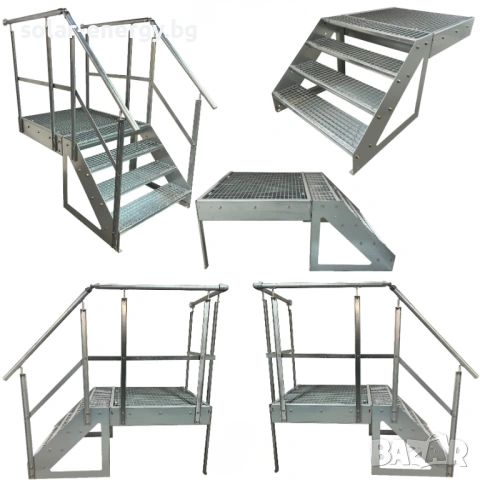 Метално стълбище с площадка 4 стъпала | Свободностоящо | Поцинковано, снимка 6 - Други - 54236144