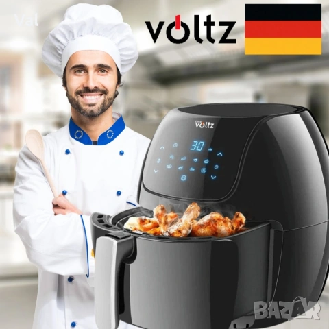Промоция - Фритюрник AirFryer Voltz OV51980F 1800W, 7.7L, 2 ГОДИНИ ГАРАНЦИЯ, снимка 7 - Фритюрници - 54671786