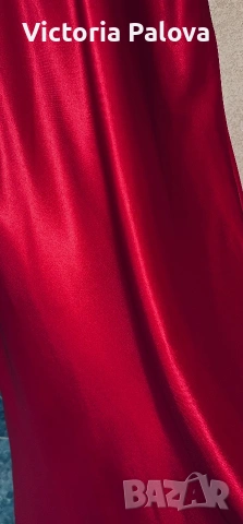Червена сатенена рокля slip dress Body Zone (KappAhl), размер M, снимка 3 - Рокли - 55162424