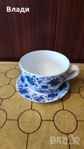 Декоративна чаша за цветя, с подложка - Немска