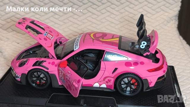 метална кола Porsche 911 GT3 R . Мащаб 1:24, чисто нова с LED светлини , снимка 6 - Колекции - 55184581