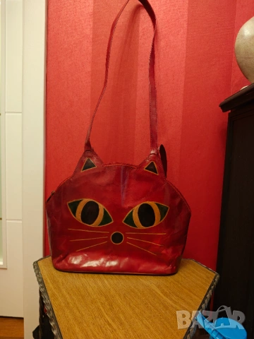  АРТ Чанта естествена кожа ръчна изработка 