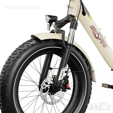 Електрически велосипед ONESPORT OT16 Max | 1x500W | 48V 18Ah | 50км/ч - бежово, снимка 8 - Велосипеди - 55498619
