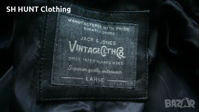 Jack & Jones RICHARD LEATHER Jacket Размер L мъжко яке естествена кожа 15-27, снимка 13 - Якета - 54803773