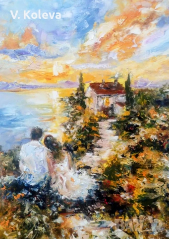 Ръчно рисувана картина с маслени бои, върху платно
