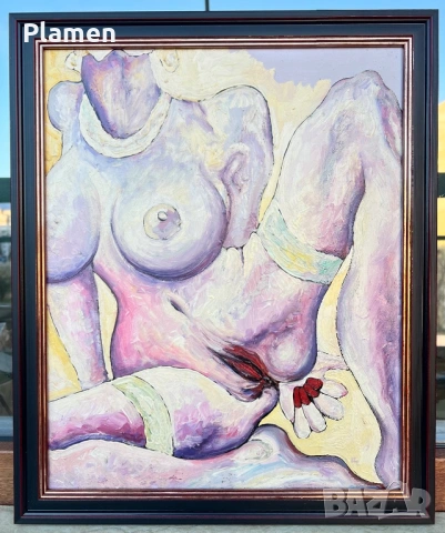 УНИКАТ КАРТИНА ЦВЯТКО ЦВЕТКОВ ЧЕРВЕН БРЯГ ПОДПИСАНА МАСЛО