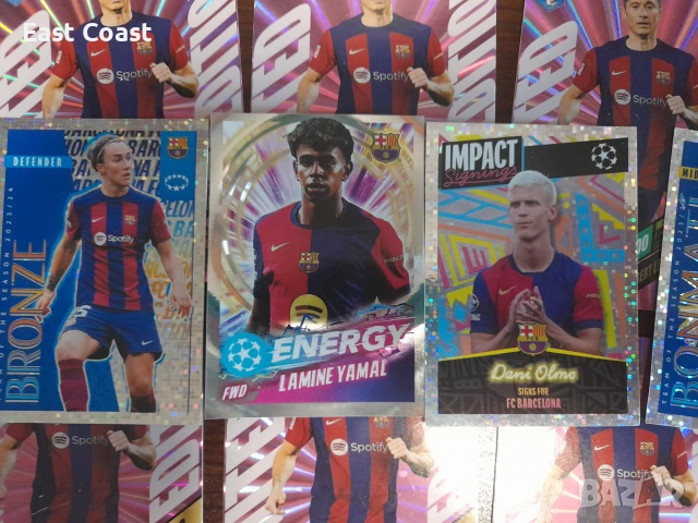 Изгодно Lot Panini Barcelona Барса Барселона 10 пъти Левандовски, рядка на Ямал, снимка 5 - Фен артикули - 54996259
