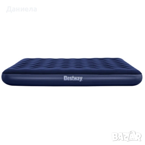 Надуваем двоен матрак 203x183x22 см – До 300 кг, кадифена повърхност, за дома и къмпинг, снимка 10 - Други стоки за дома - 55063833