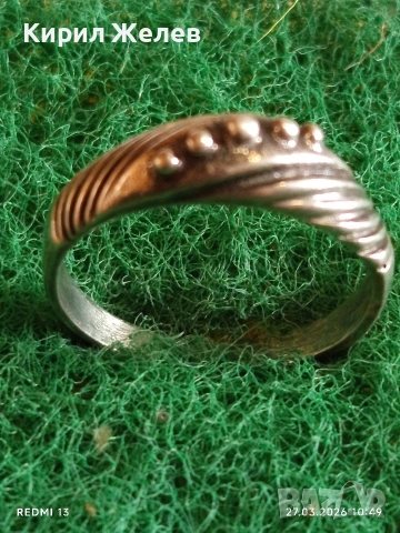 Артистичен сребърен пръстен с гранулация ювелирна изработка 34025, снимка 6 - Пръстени - 53993656