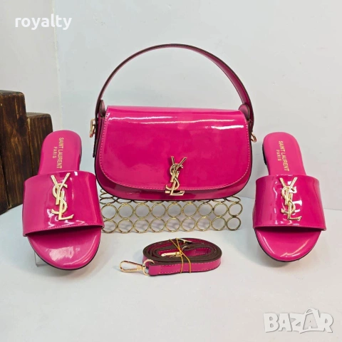 Yves Saint Laurent Дамски Чехли + Чанта Различни Цветове YSL, снимка 8 - Чехли - 55025838