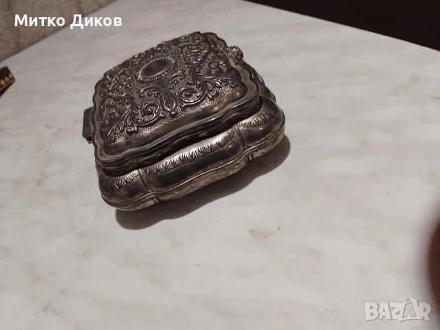 винтидж кутия за бижута Godinger Silver Art Co. посребрена 130х115х48мм и вътре 96х80х38мм, снимка 3 - Други - 55425723