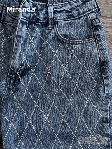 Mom Fit дънки с камъни , снимка 4 - Дънки - 54973956