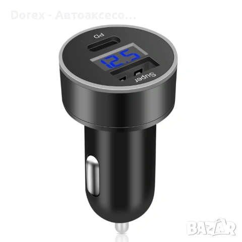 Адаптер за запалка с USB и волтметър - PD + QC, снимка 2 - Аксесоари и консумативи - 54426495
