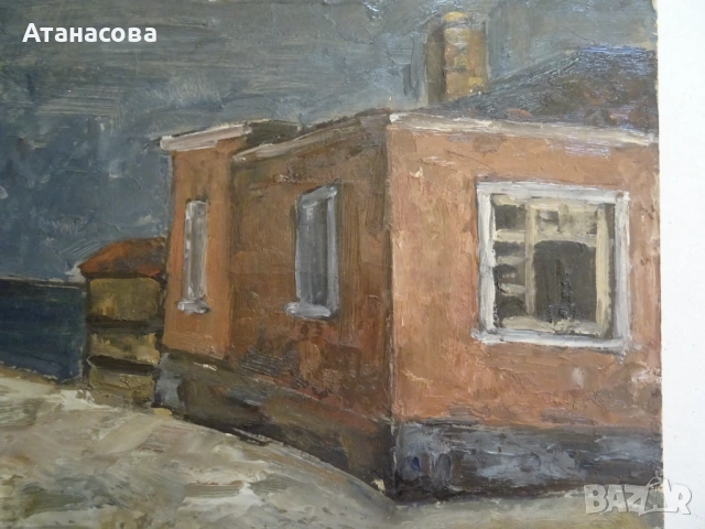 ЯНАКИ КРИЛОВ картина Градски пейзаж 1990 г, снимка 5 - Картини - 54181567