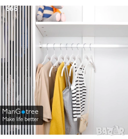 22 броя бели кадифени закачалки, снимка 7 - Други стоки за дома - 54281178