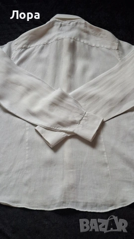 Мъжка риза Massimo Dutti 100 % лен, снимка 3 - Ризи - 55207136