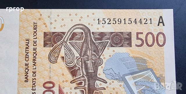 Западно Африкански Щати. 500 франка.Буква А, С и Т. 2012 година. UNC. Цена за 1 бр., снимка 2 - Нумизматика и бонистика - 48770889
