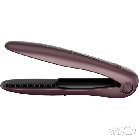 Преса за коса Grundig HS 6330, мини дизайн, за пътуване, 3 температури, керамично покритие, лилаво, снимка 2 - Преси за коса - 54753419