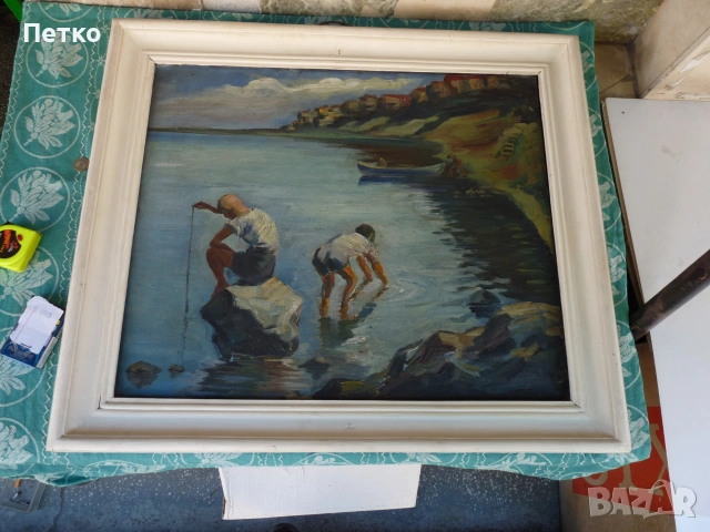 Стара картина масло на платно 77 / 67 см, снимка 14 - Антикварни и старинни предмети - 54983946