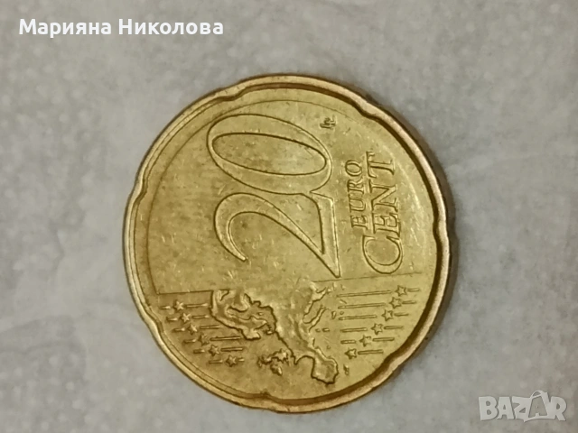 Испанска монета от 20 евро цента 2019 година , снимка 2 - Нумизматика и бонистика - 55261522
