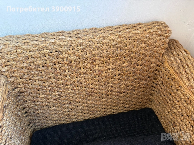 Ратанов фотьойл -обемен и масивен , снимка 4 - Дивани и мека мебел - 54042933