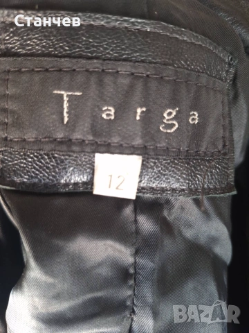 Елегантно дамско сако от естествена кожа Targa – Размер 12 (M/L) – Черно, снимка 2 - Сака - 54962392