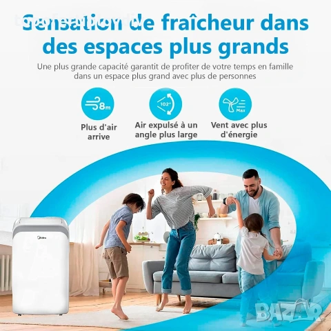 Преносим климатик мобилен MIDEA 12000 BTU,Гаранция и БЕЗПЛАТНА доставка до офис на ЕКОНТ, снимка 5 - Климатици - 55097105