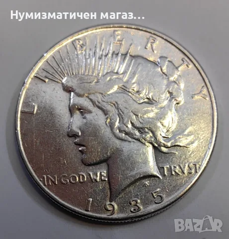 1 Сребърен долар 1935 година , снимка 3 - Нумизматика и бонистика - 55559582