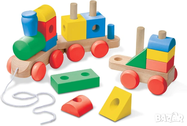 Melissa & Doug голямo влакче от дърво 63.5 см/2 до 8 г., снимка 2 - Влакчета, самолети, хеликоптери - 54310667