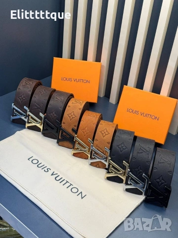 колани от естествена кожа в кутия Louis Vuitton 4см