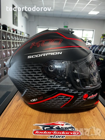 Мото каска за мотор SCORPION EXO-1400 LUMA M 57-58см,очила 293.18 лв. / 149.90 €, снимка 3 - Аксесоари и консумативи - 55038111