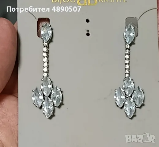 обеци с кристали, бижутерия