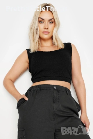 Черни памучни панталони Yours Clothing UK16, снимка 4 - Панталони - 43756156