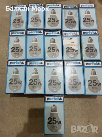 Лот 16 бр. Ретро цветни крушки Philips Perfekt 25W (E27) – Внос от Германия