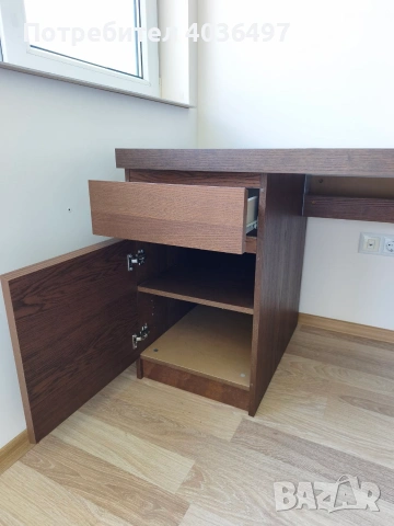 IKEA MALM бюро, черно-кафяво, снимка 3 - Бюра - 55080678