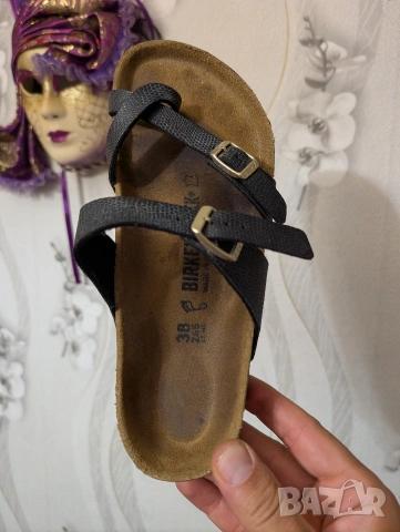 чехли / сандали Birkenstock Mayari номер 38 , от естествена кожа, кафеви , снимка 2 - Чехли - 50749637