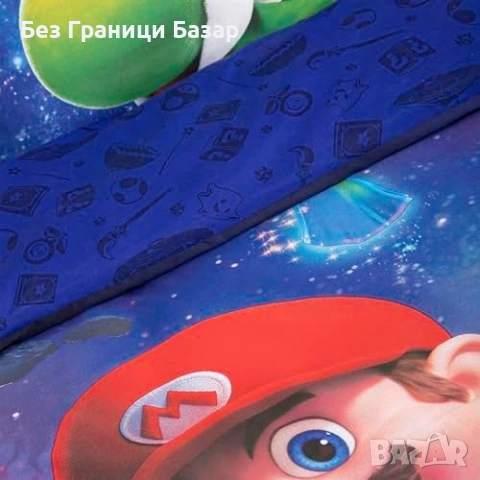 Нов единичен комплект Super Mario Galaxy Movie двулицево спално бельо с калъфка, снимка 8 - Спално бельо - 54045361