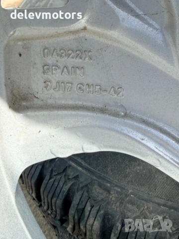 5x108, 7J ET42 17 цола алуминиеви джанти, 9818082477 65.1 централен отвор със зимни гуми от Citroen , снимка 11 - Гуми и джанти - 54495445