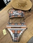 Стилни дамски бански с висока талия и марков принт Louis Vuitton Burberry Christian Dior , снимка 3