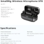 Нов Безжичен микрофон SMALLRIG S70-C2 USB-C 300м шумопотискане iPhone Android 48h кейс, снимка 9