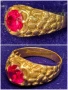 Златен пръстен РУБИН 14 K 585 Gold zlaten prasten zlatni  Rubin , снимка 6