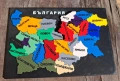 Дизайнерски 3D Пъзел „Карта на България“ – Шарен модел с релефни черни надписи, снимка 1