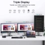 USB докинг станция Giq USB C Hub USB 3.0 към Dual HDMI VGA адаптер за три дисплея и монитори , снимка 4