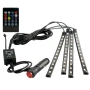 Комплект RGB амбиентно осветление за кола – 4 LED ленти по 22 см, звуков сензор, IP65 10265, снимка 6