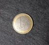 Монета 1 евро Франция 2000 употребявана с Дървото на живота , снимка 1